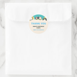 Its Game Time Kids Personalised Gaming Birthday Classic Round Sticker