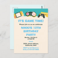 Its Game Time Kids Personalised Gaming Birthday 