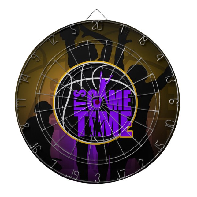 It's Game Time - Purple & Gold Dart Board (Front)