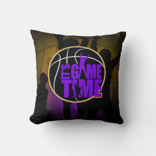 It's Game Time - Purple & Gold Throw Pillow