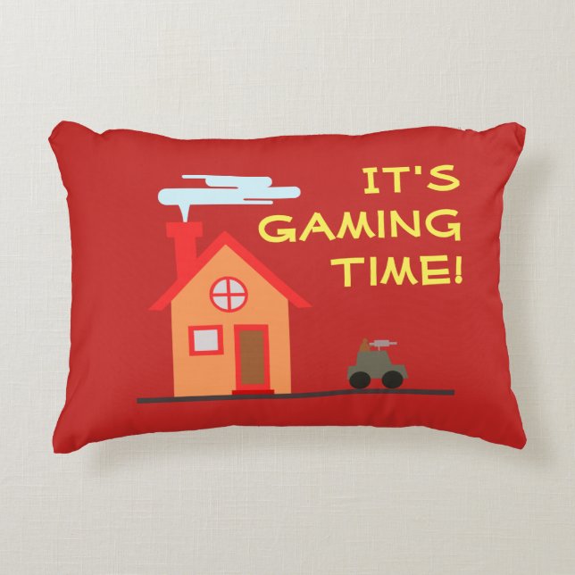 Its gaming time decorative pillow (Front)