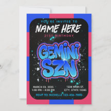 It's Gemini Season Zodiac Birthday Invitation
