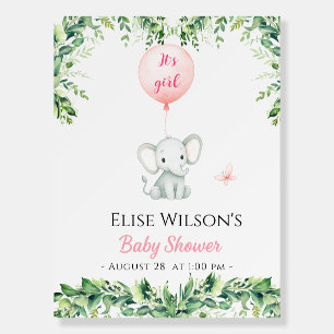It's girl! Cute little elephant baby with balloon Foam Board