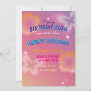 It's Giving Birthday Aura Invitation