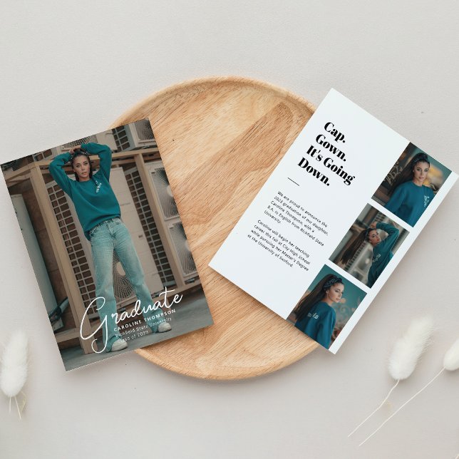 "It's Going Down" Modern Photo Collage Graduation Announcement (Creator Uploaded)