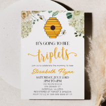 It's Going To Bee Triplets Bumble Bee Baby Shower Invitation