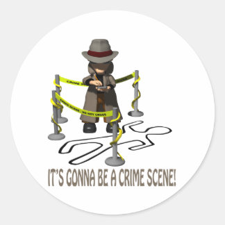 It's Gonna Be A Crime Scene Classic Round Sticker