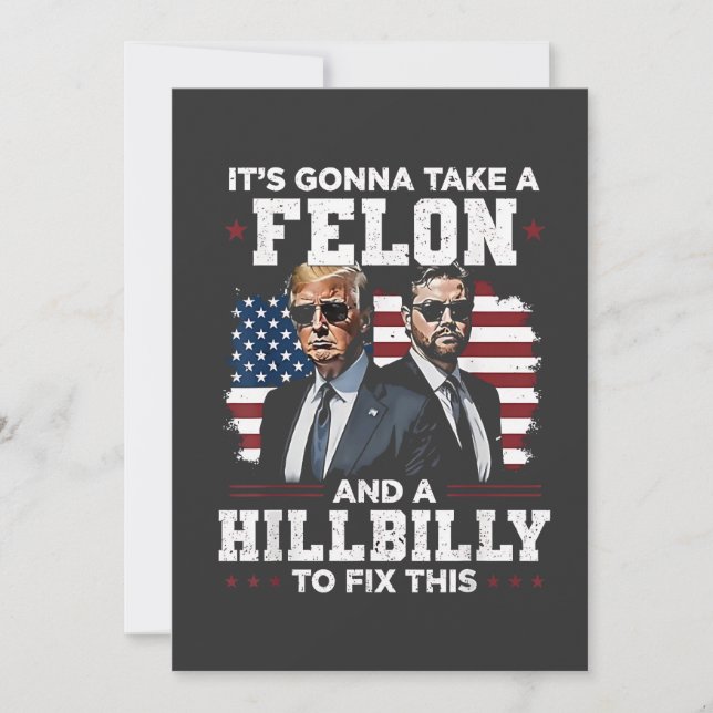 It's gonna take felon and hillbilly Trump Vance  Holiday Card (Front)