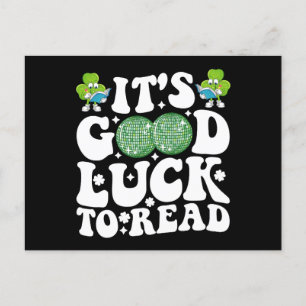 It's Good Luck To Read St Patricks Day Disco Ball Postcard