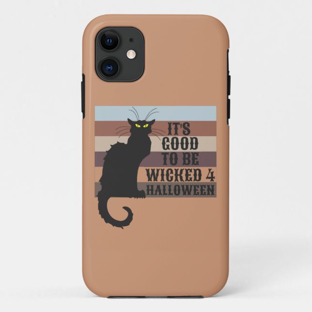IT'S GOOD TO BE WICKED funny halloween cat         Case-Mate iPhone Case (Back)