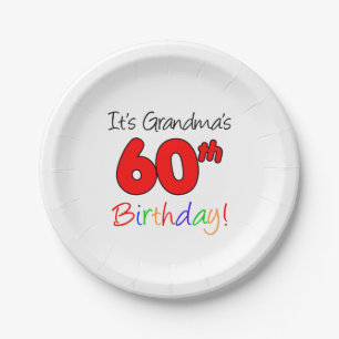 It's Grandma's 60th Birthday Party Plates