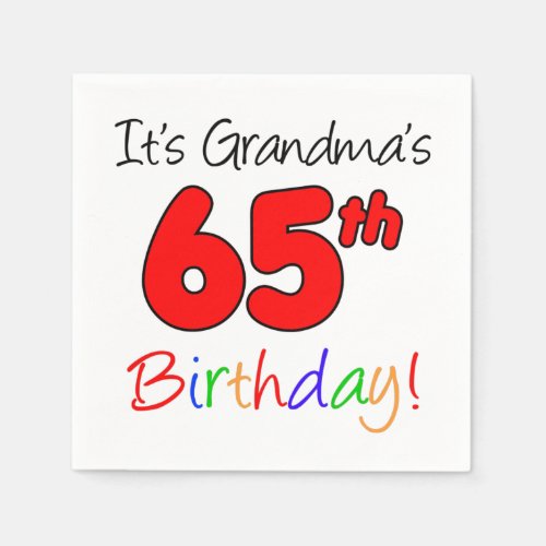 Its Grandmas 65th Birthday Party Napkins