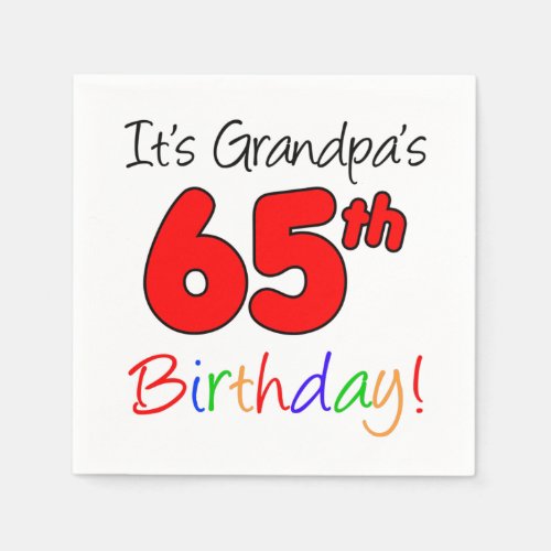 Its Grandpas 65th Birthday Party Napkins