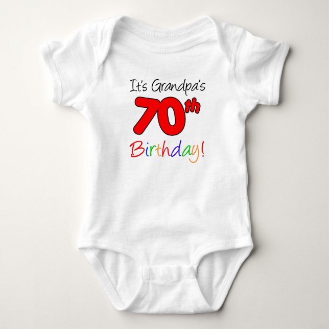It's Grandpa's 70th Birthday For Grandchild Baby Bodysuit (Front)