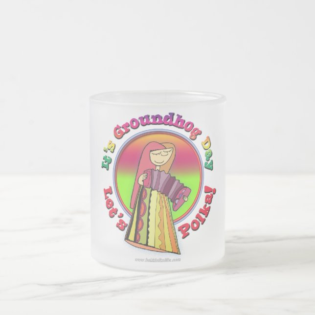 It's Groundhog Day! Frosted Glass Coffee Mug (Center)