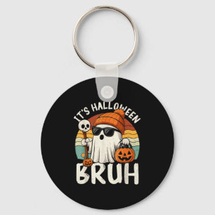 It's Halloween Bruh Boo Ghost Pumpkin Costume Boys Keychain