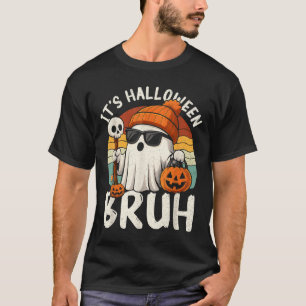 It's Halloween Bruh Boo Ghost Pumpkin Costume Boys T-Shirt
