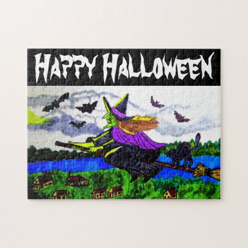 ITS HALLOWEEN WITCHES TONIGHT WE RIDE    JIGSAW PUZZLE