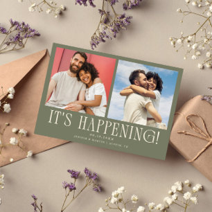 It's Happening 2-Photo Sage Green Wedding Save The Date
