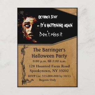 It's Happening Again Postcard invite