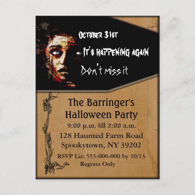 It's Happening Again Postcard invite (Front)