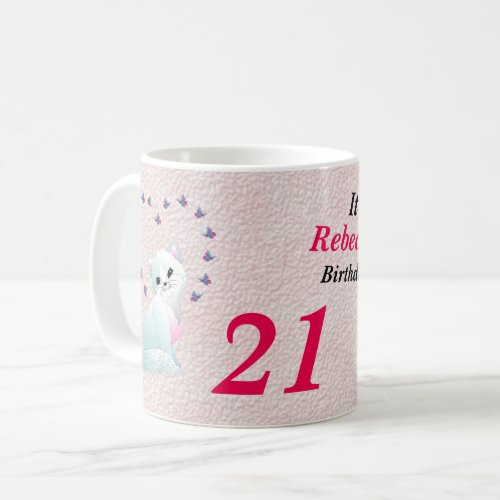 Its Her Birthday Kitten and Flowers Version Coffee Mug