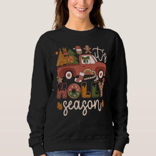 It's Holly Season 60s 70s Retro Hippie Christmas Sweatshirt