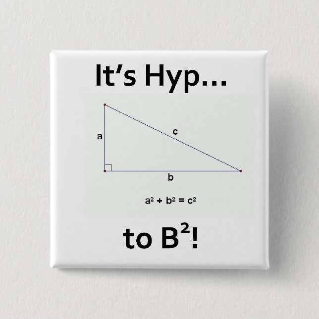 It's Hyp... to B squared! Pinback Button (Front)