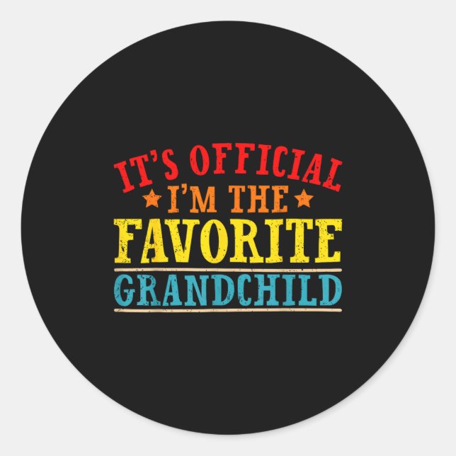 It's I'm The Favorite Granhild Funny Family  Classic Round Sticker (Front)