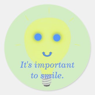 It's important to smile, face light bulb stickers