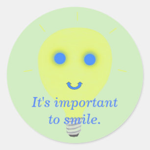 It's important to smile, face light bulb stickers
