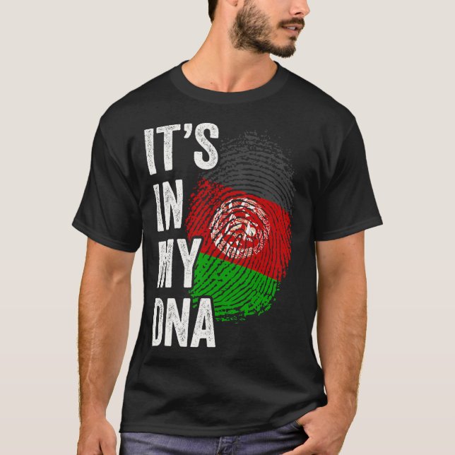 ITS IN MY DNA Afghanistan Flag Afghan Roots Pride T-Shirt (Front)