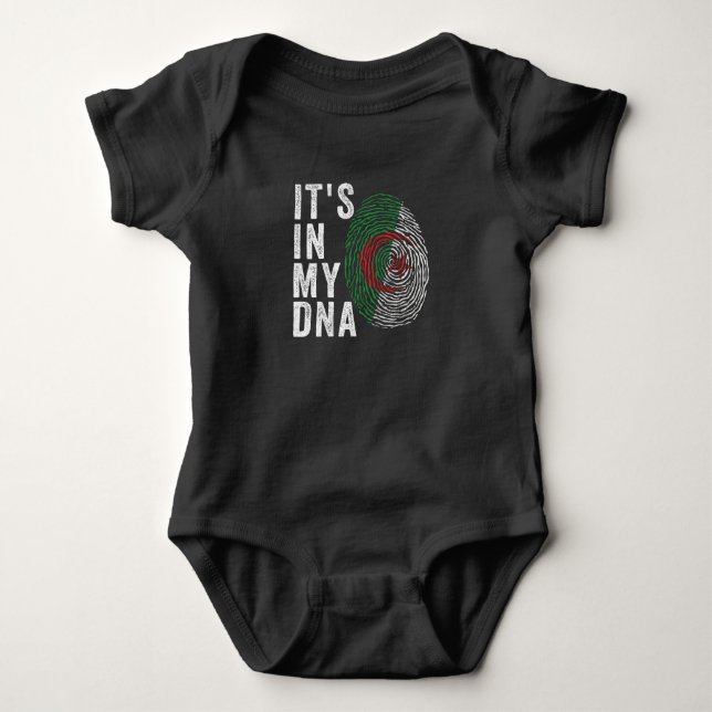 It's In My DNA - Algeria Flag Baby Bodysuit (Front)