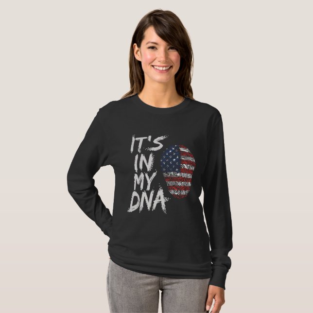 its in my dna american flag souvenir gift T-Shirt (Front Full)