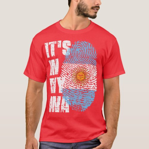 ITS IN MY DNA Argentina Flag Boy Girl Gift T_Shirt