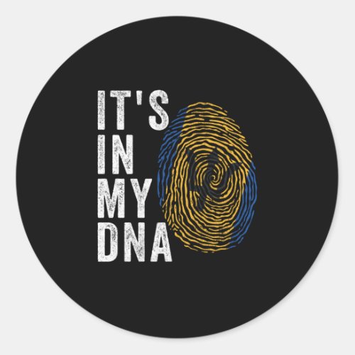 Its In My DNA _ Barbados Flag Classic Round Sticker