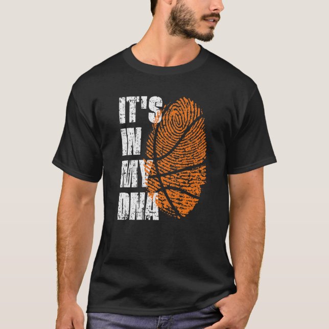 It's In My Dna Basketball Ball Fingerprint Basketb T-Shirt (Front)