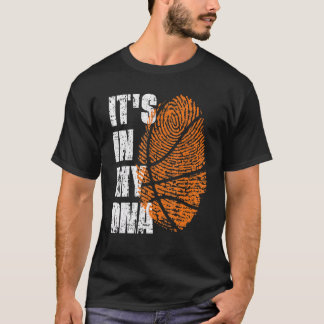It's In My Dna Basketball Ball Fingerprint Basketb T-Shirt