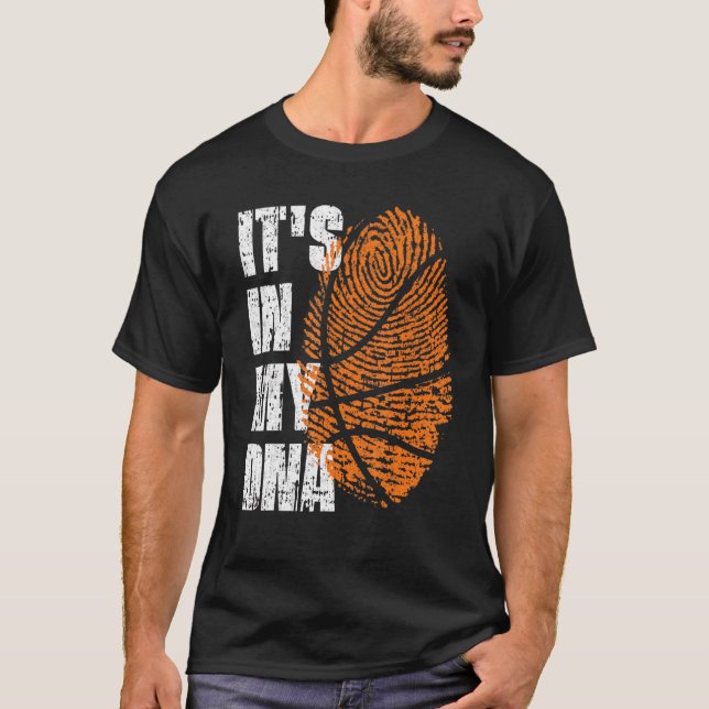 It's In My Dna Basketball Ball Fingerprint Basketb T-Shirt (Front)
