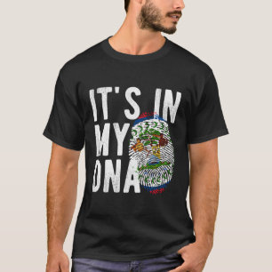 It'S In My Dna Belize Flag Fingerprint T-Shirt
