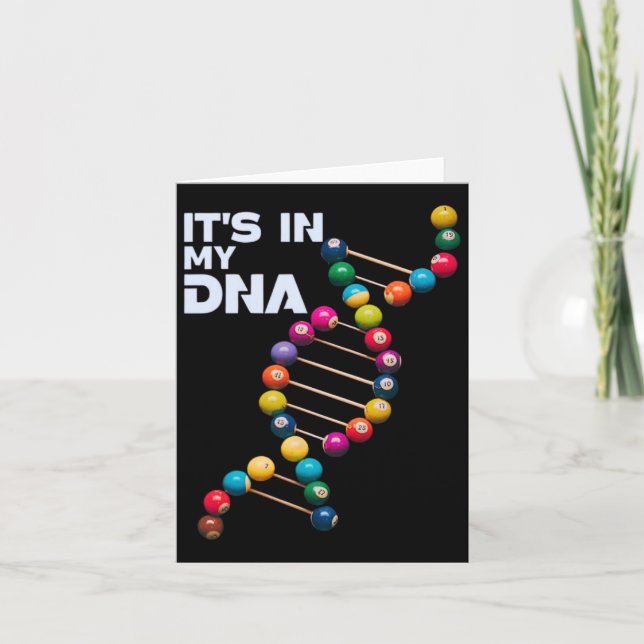 It's In My Dna Billiard Pool Player Sports Lover F Card (Front)