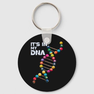 It's In My Dna Billiard Pool Player Sports Lover F Keychain