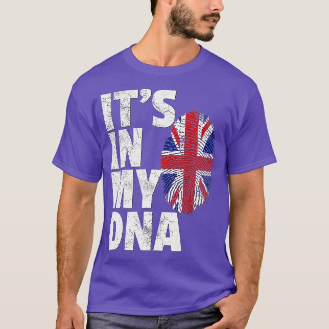 ITS IN MY DNA British Flag England UK Britain T-Shirt (Front)