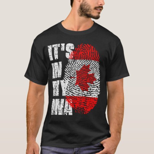 ITS IN MY DNA Canada Flag Boy Girl Gift T_Shirt