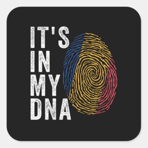 Its In My DNA _ Chad Flag Square Sticker