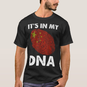 It's In My Dna  China Map Fingerprint Chinese Flag T-Shirt