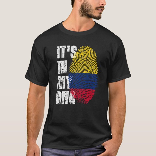 It's In My Dna Colombia Flag Colombian T-Shirt (Front)