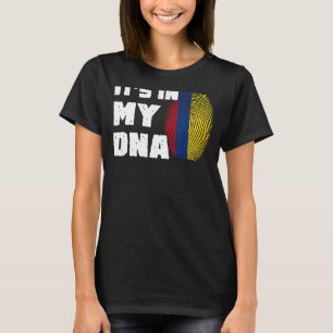 It's In My DNA Colombia Flag Fingerprint Men Women T-Shirt