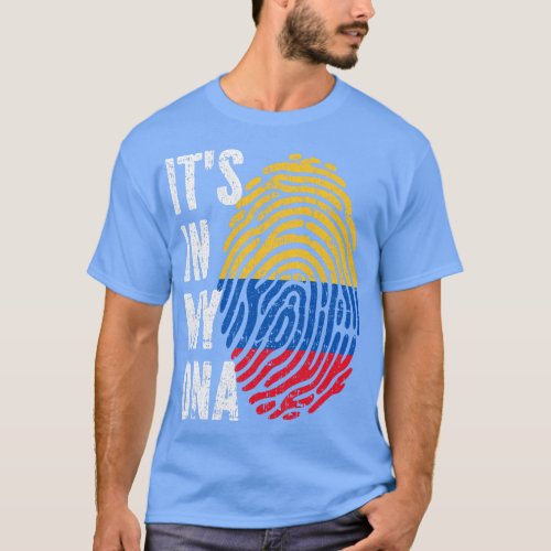 ITS IN MY DNA Colombia Flag Men Women Kids T_Shirt