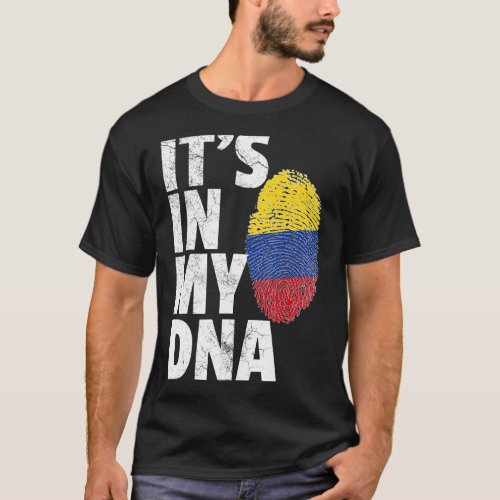 Its In My Dna Colombian Colombia Flag   Souvenir T_Shirt